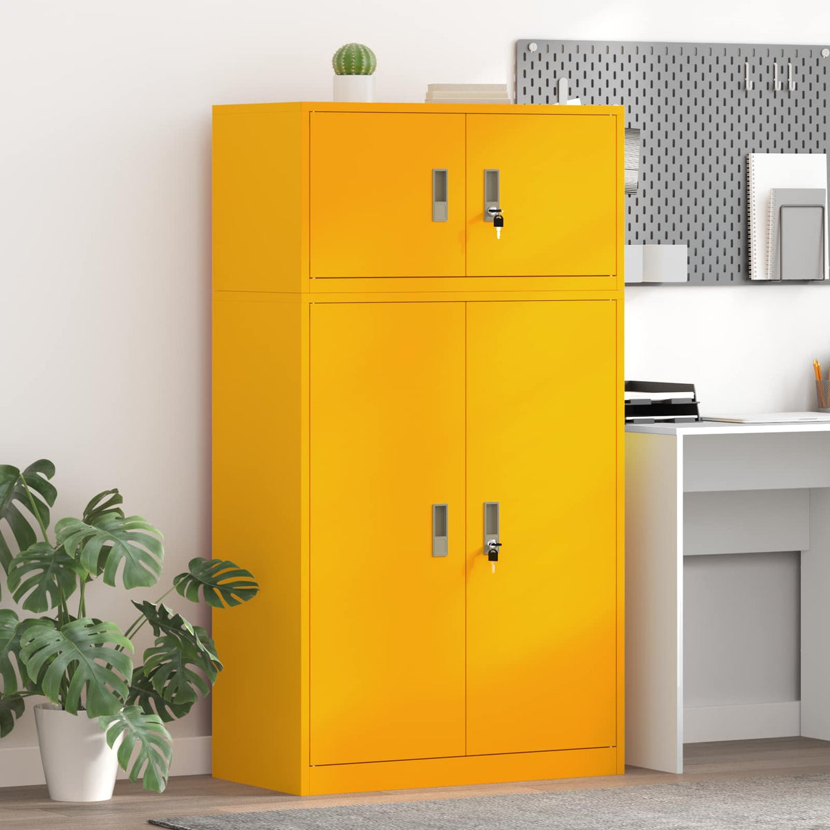 vidaXL Opbergkast 2 st Zwart 90 x 40 x 130 cm Staal Vergrendelbaar