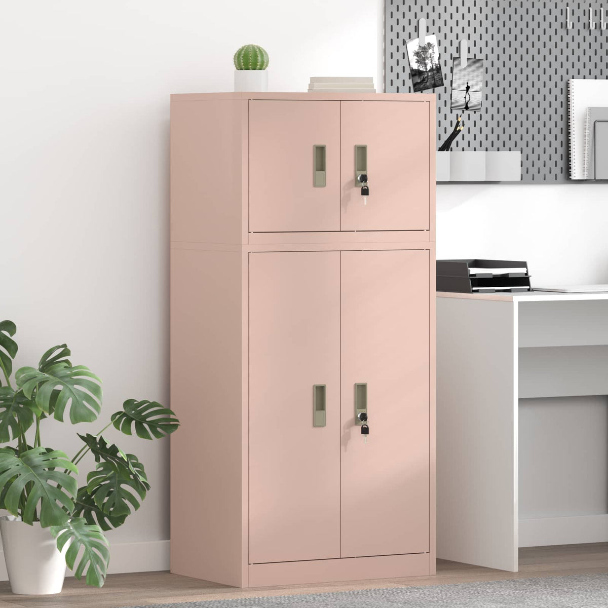 vidaXL Opbergkast 2 st Zwart 90 x 40 x 130 cm Staal Vergrendelbaar