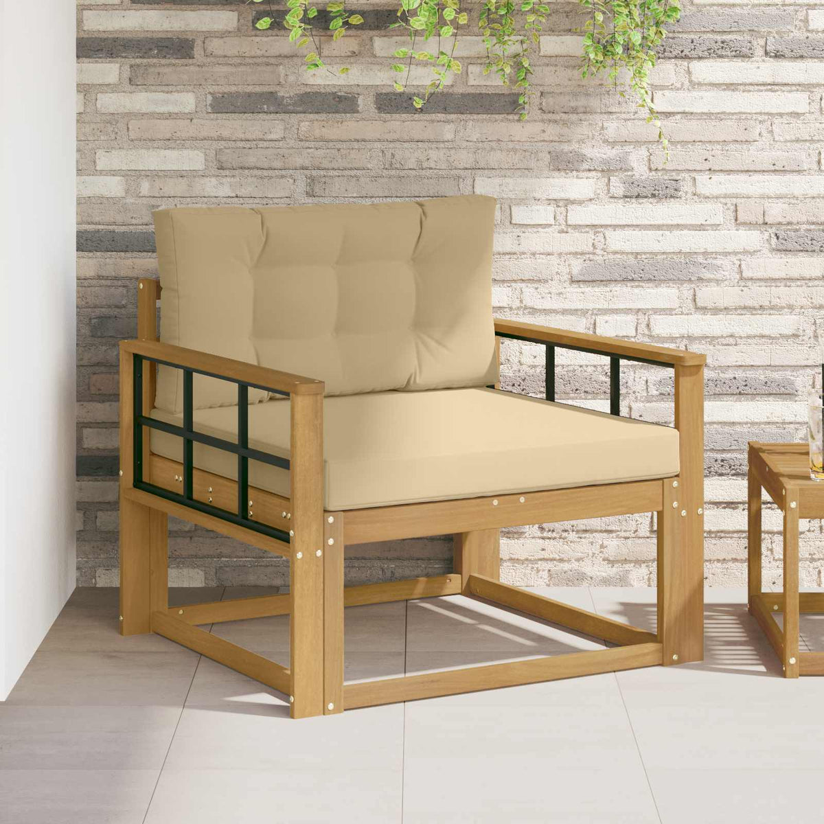 vidaXL Buiten Midden Sofa Massief Acaciahout Naturel