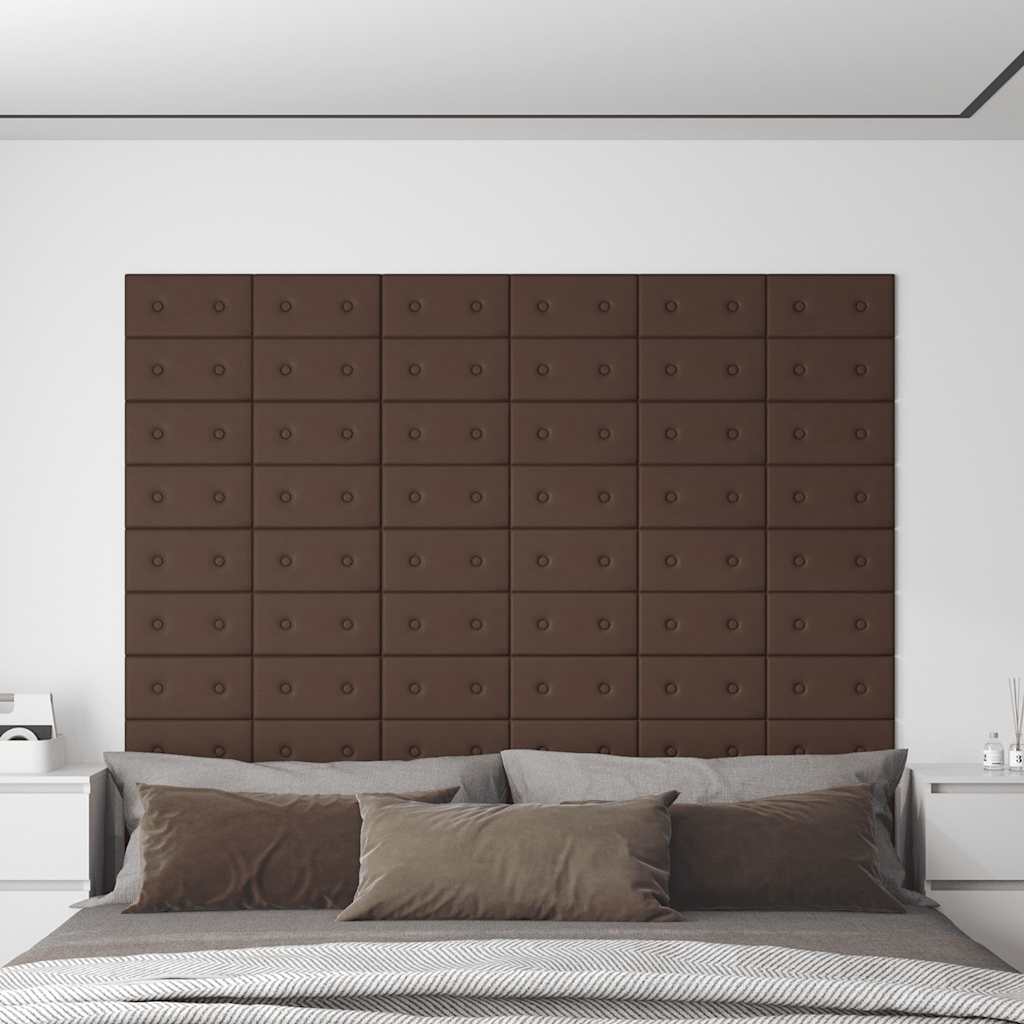 vidaXL Wandpanelen 12 st 1,08 m² 60x15 cm kunstleer wijnrood