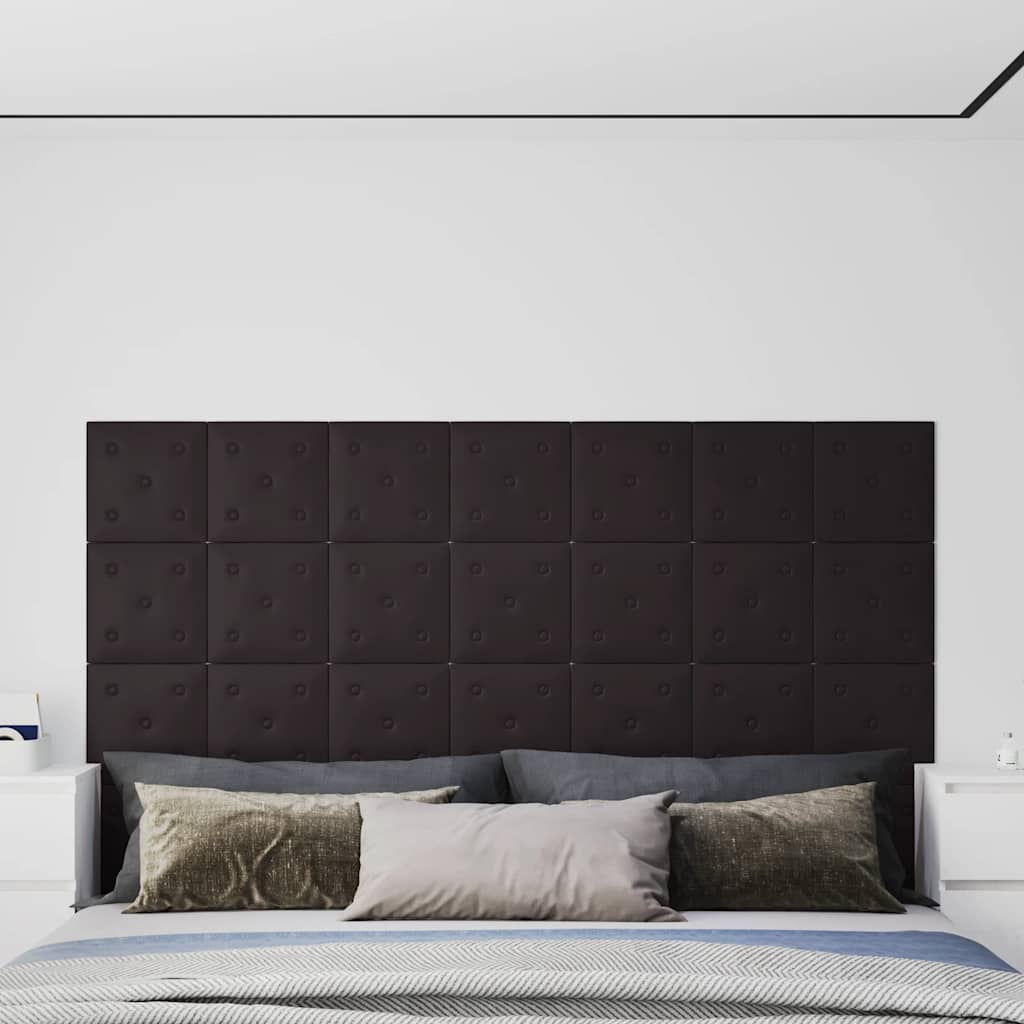 vidaXL Wandpanelen 12 st 1,08 m² 60x15 cm kunstleer wijnrood