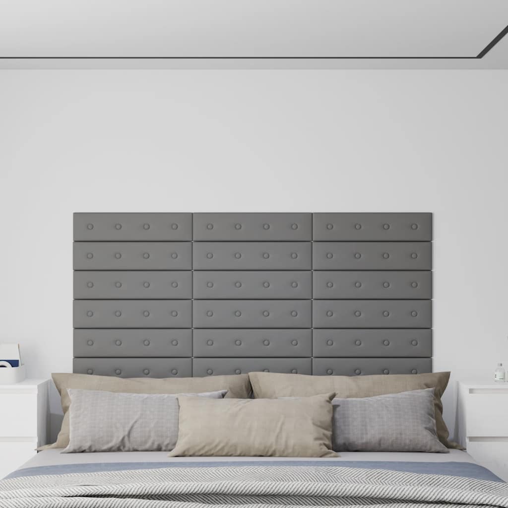 vidaXL Wandpanelen 12 st 1,08 m² 60x15 cm kunstleer wijnrood