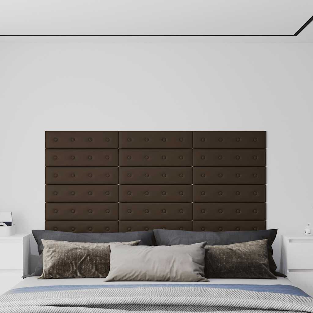vidaXL Wandpanelen 12 st 1,08 m² 60x15 cm kunstleer wijnrood