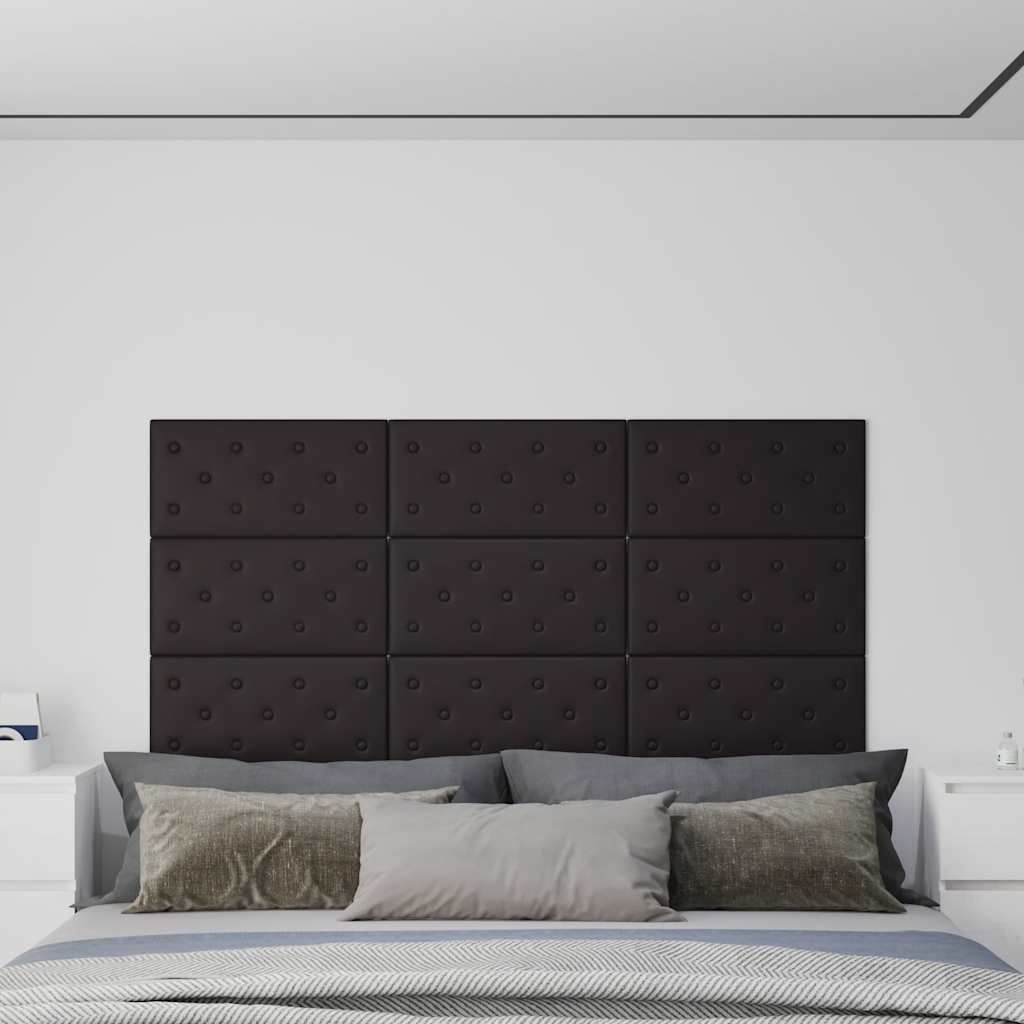 vidaXL Wandpanelen 12 st 1,08 m² 60x15 cm kunstleer wijnrood