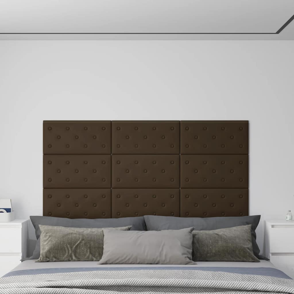 vidaXL Wandpanelen 12 st 1,08 m² 60x15 cm kunstleer wijnrood