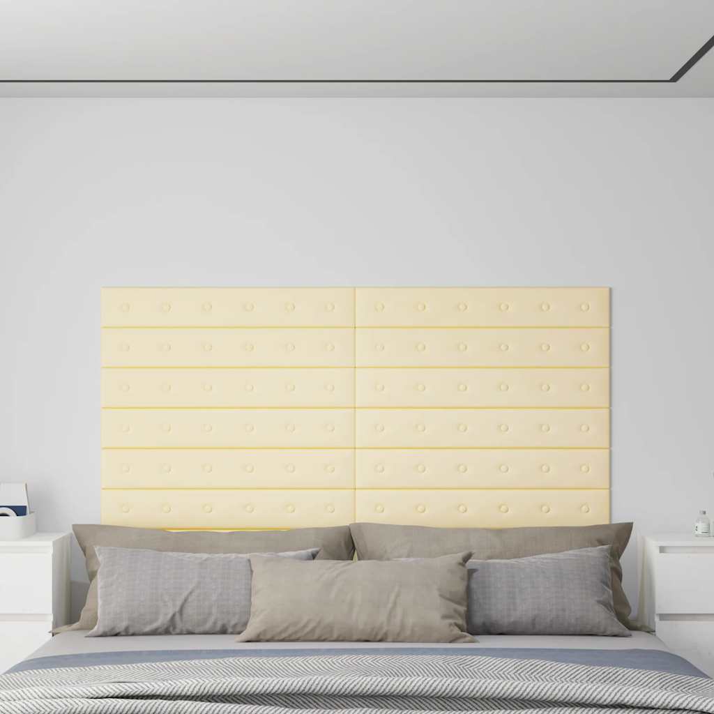 vidaXL Wandpanelen 12 st 1,08 m² 60x15 cm kunstleer wijnrood