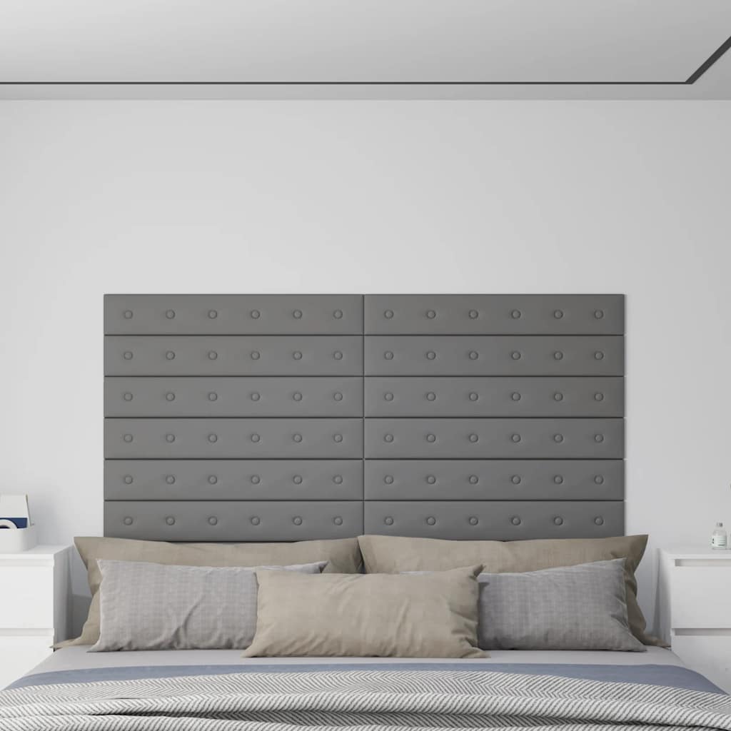 vidaXL Wandpanelen 12 st 1,08 m² 60x15 cm kunstleer wijnrood