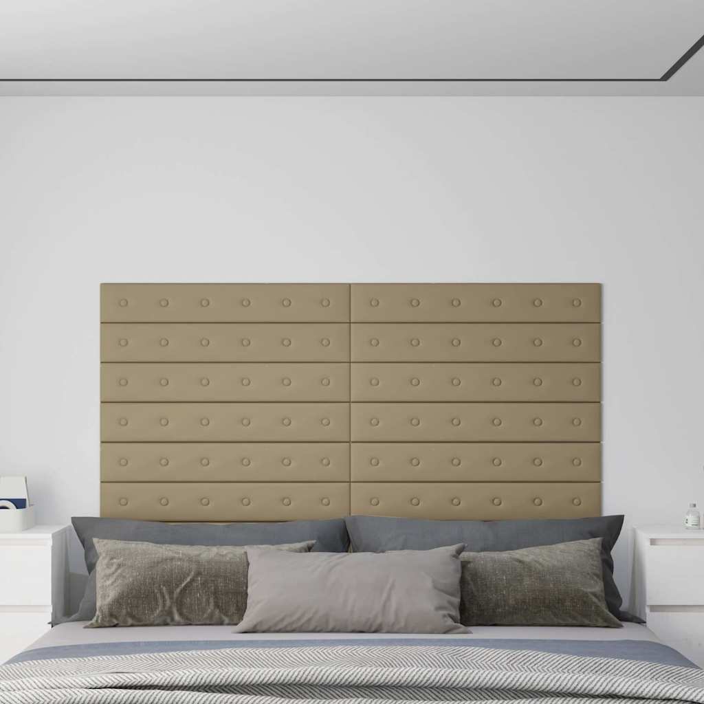 vidaXL Wandpanelen 12 st 1,08 m² 60x15 cm kunstleer wijnrood
