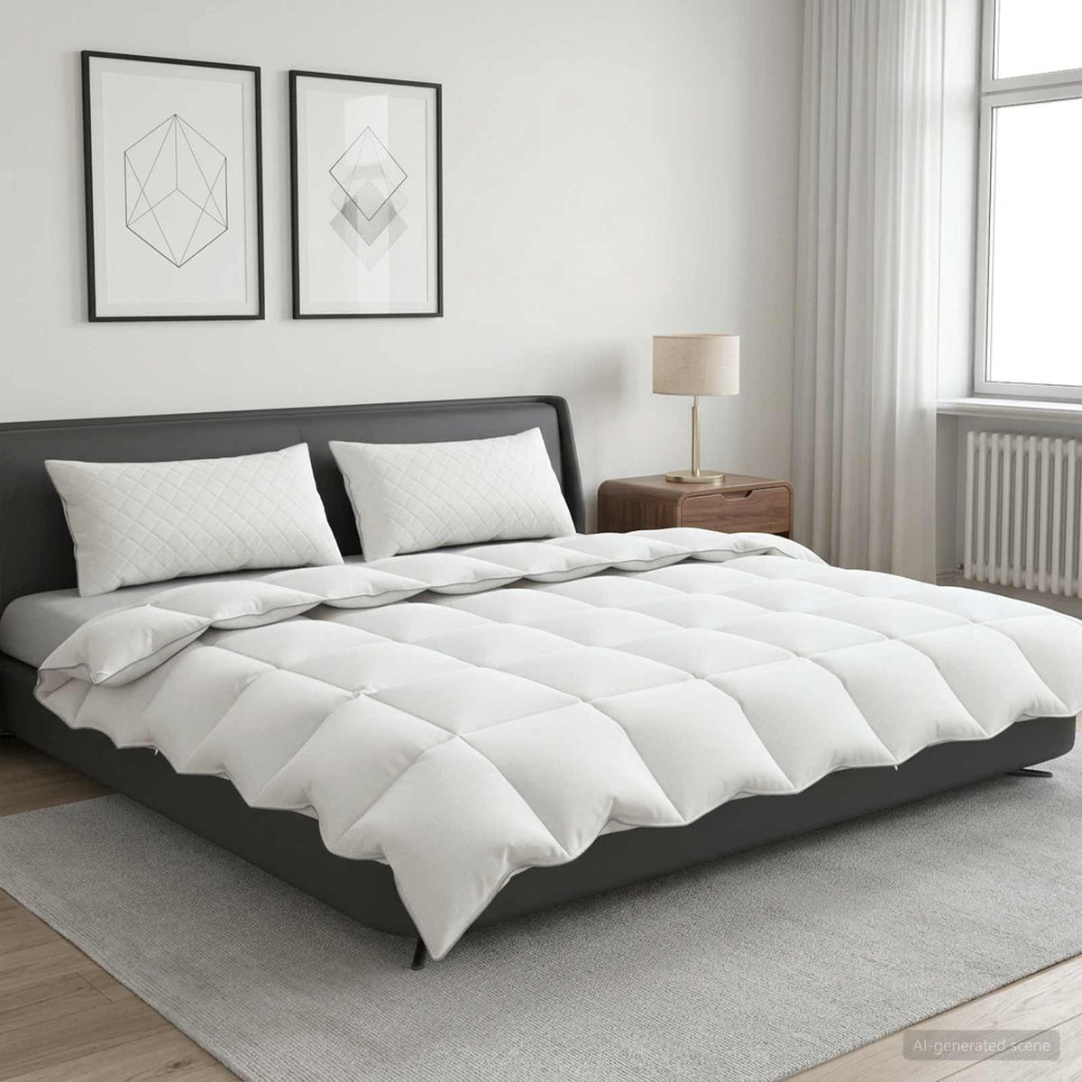 vidaXL 90% ganzen dons dekbedset FULDA 3 st 200 x 200 cm Winter Wit
