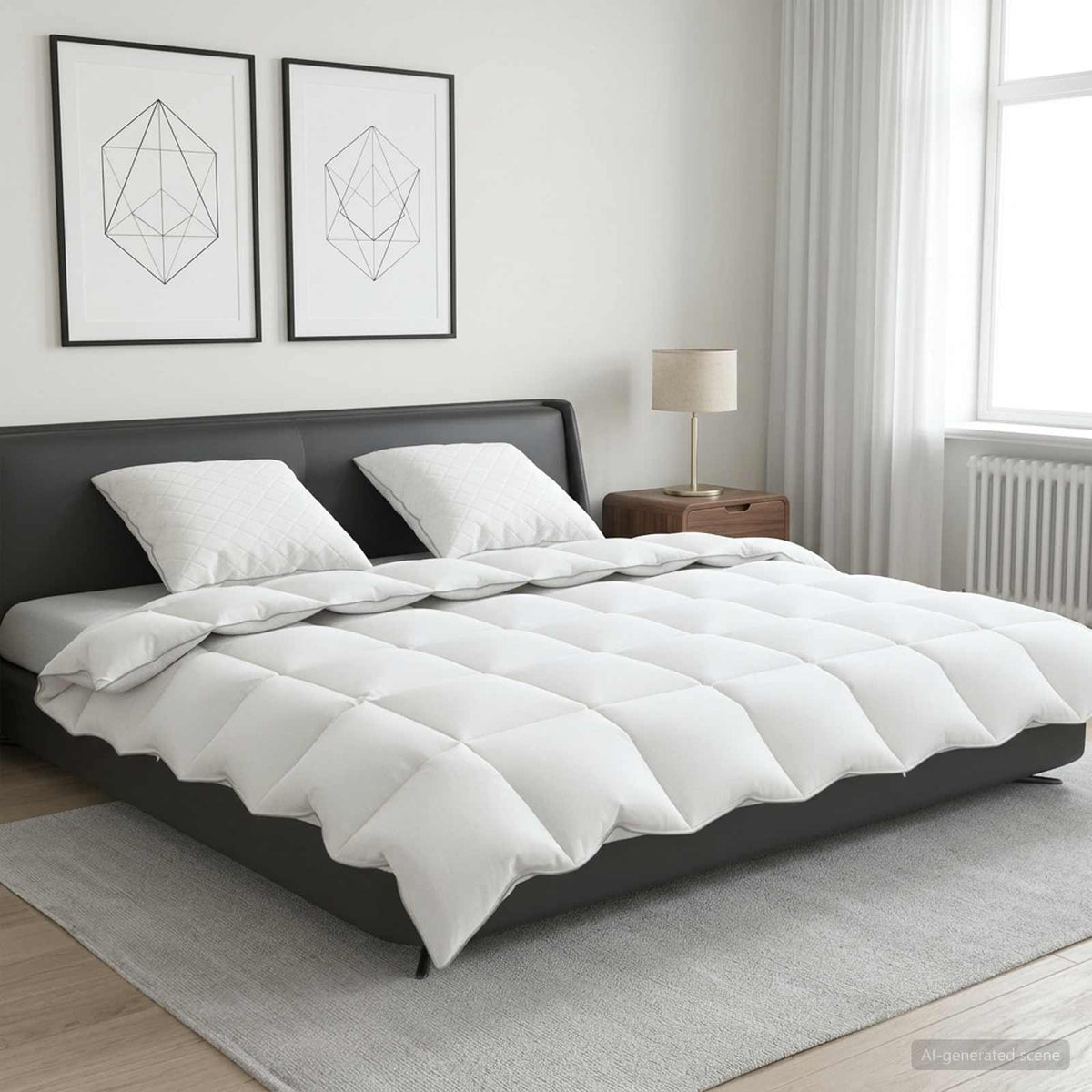 vidaXL 90% ganzen dons dekbedset FULDA 3 st 200 x 200 cm Winter Wit