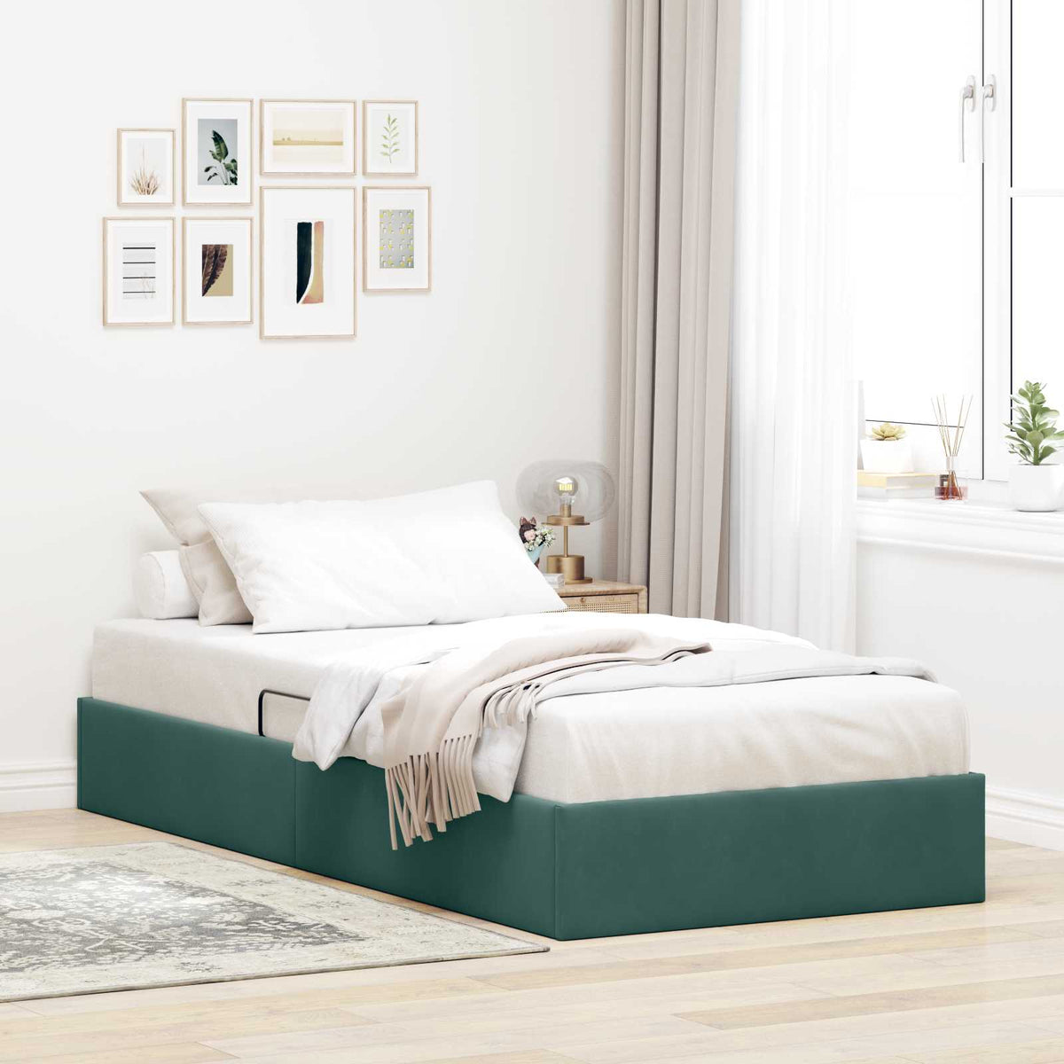 vidaXL Ottoman Bedframe met Opslag met opslag Fluweel
