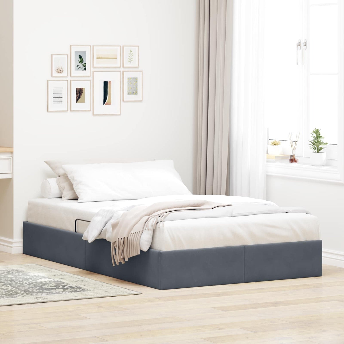 vidaXL Ottoman Bedframe met Opslag met opslag Fluweel