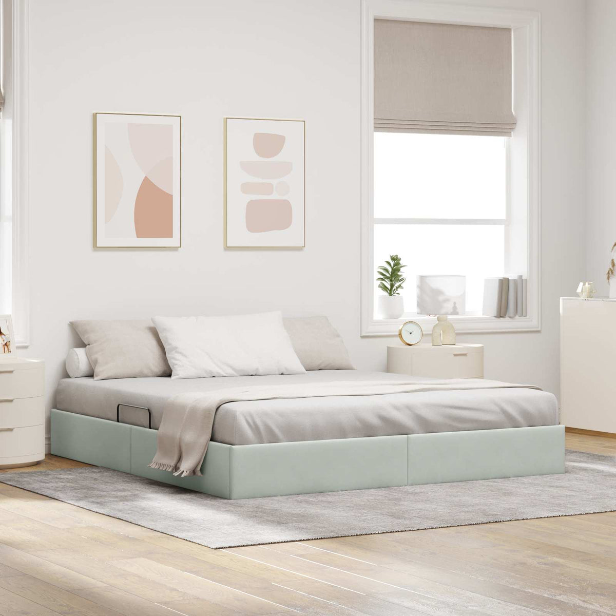 vidaXL Ottoman Bedframe met Opslag met opslag Fluweel