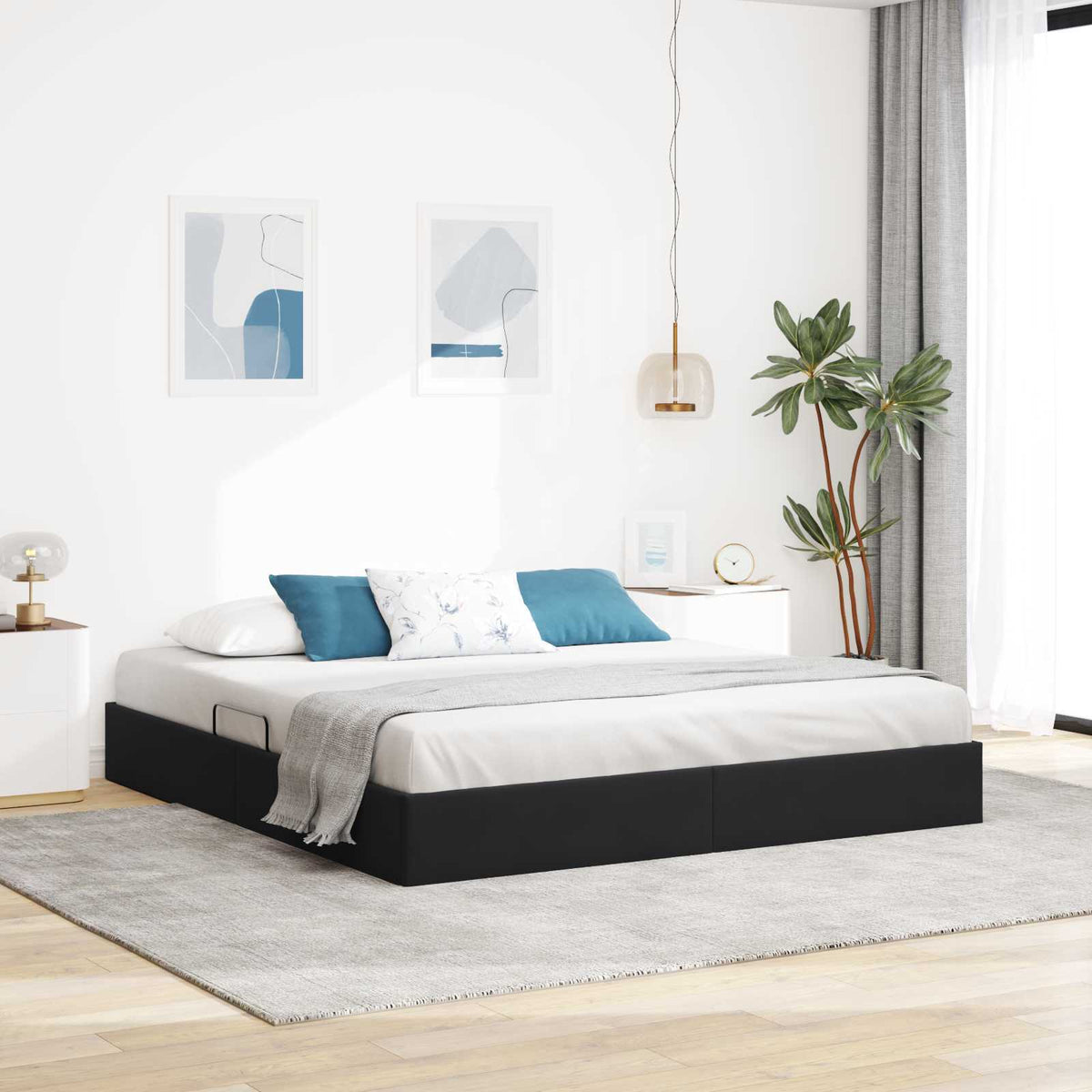 vidaXL Ottoman Bedframe met Opslag met opslag Fluweel