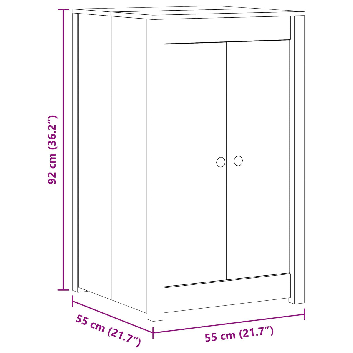 vidaXL Buitenkeukenkast MEPPEL Natuurlijk Douglas 55 x 55 x 92 cm