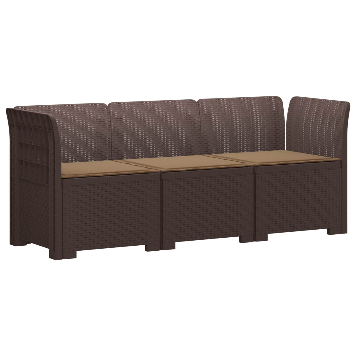 vidaXL 3-Zits Tuin Sofa Rattan Look PP Antraciet