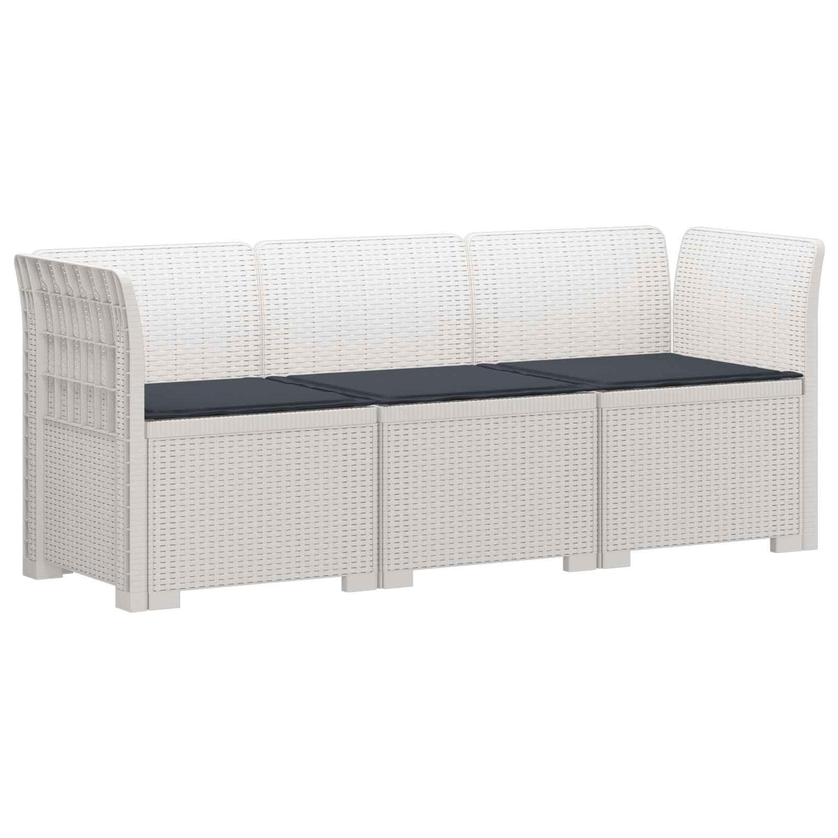 vidaXL 3-Zits Tuin Sofa Rattan Look PP Antraciet