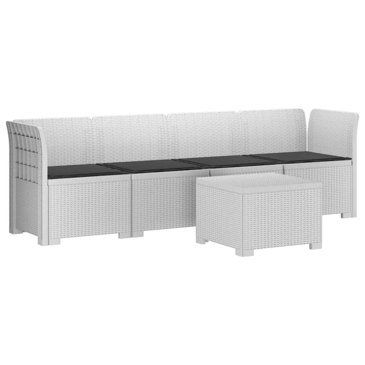 vidaXL 4-Persoons Tuin Sofa Rieten Look PP Antraciet