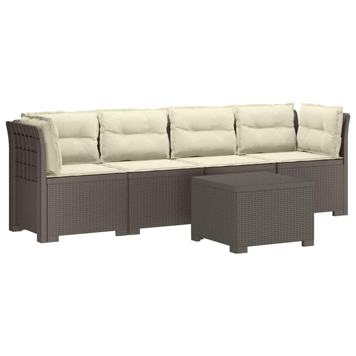 vidaXL 4-Persoons Tuin Sofa Rieten Look PP Antraciet