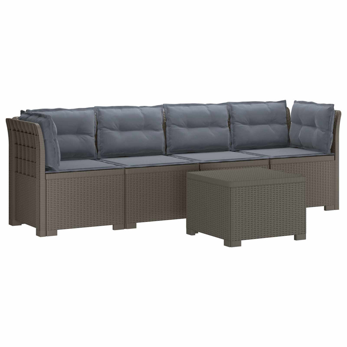 vidaXL 4-Persoons Tuin Sofa Rieten Look PP Antraciet