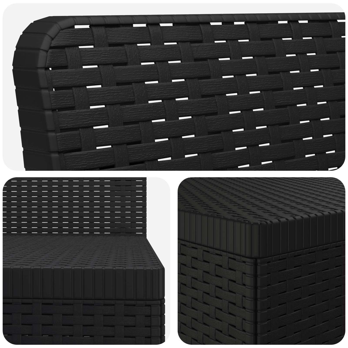 vidaXL 4-Persoons Tuinbank Rieten Look PP Antraciet