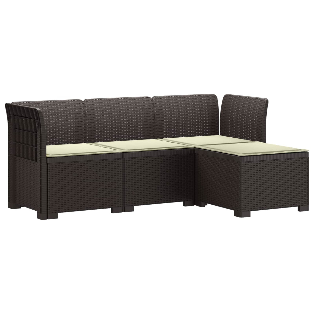 vidaXL 4-Persoons Tuinbank Rieten Look PP Antraciet