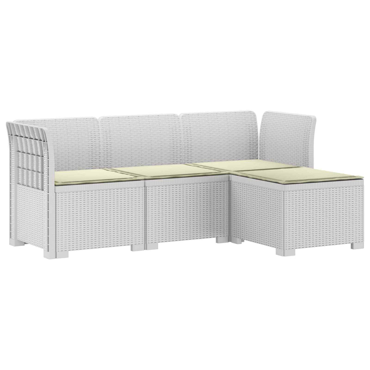vidaXL 4-Persoons Tuinbank Rieten Look PP Antraciet