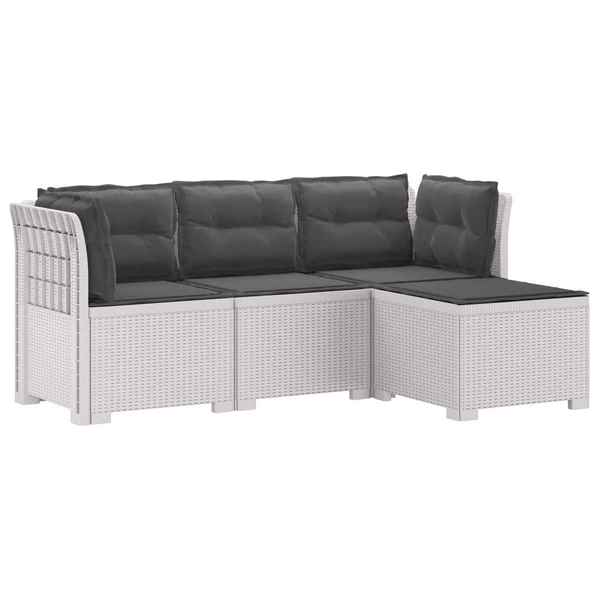 vidaXL 4-Persoons Tuinbank Rieten Look PP Antraciet