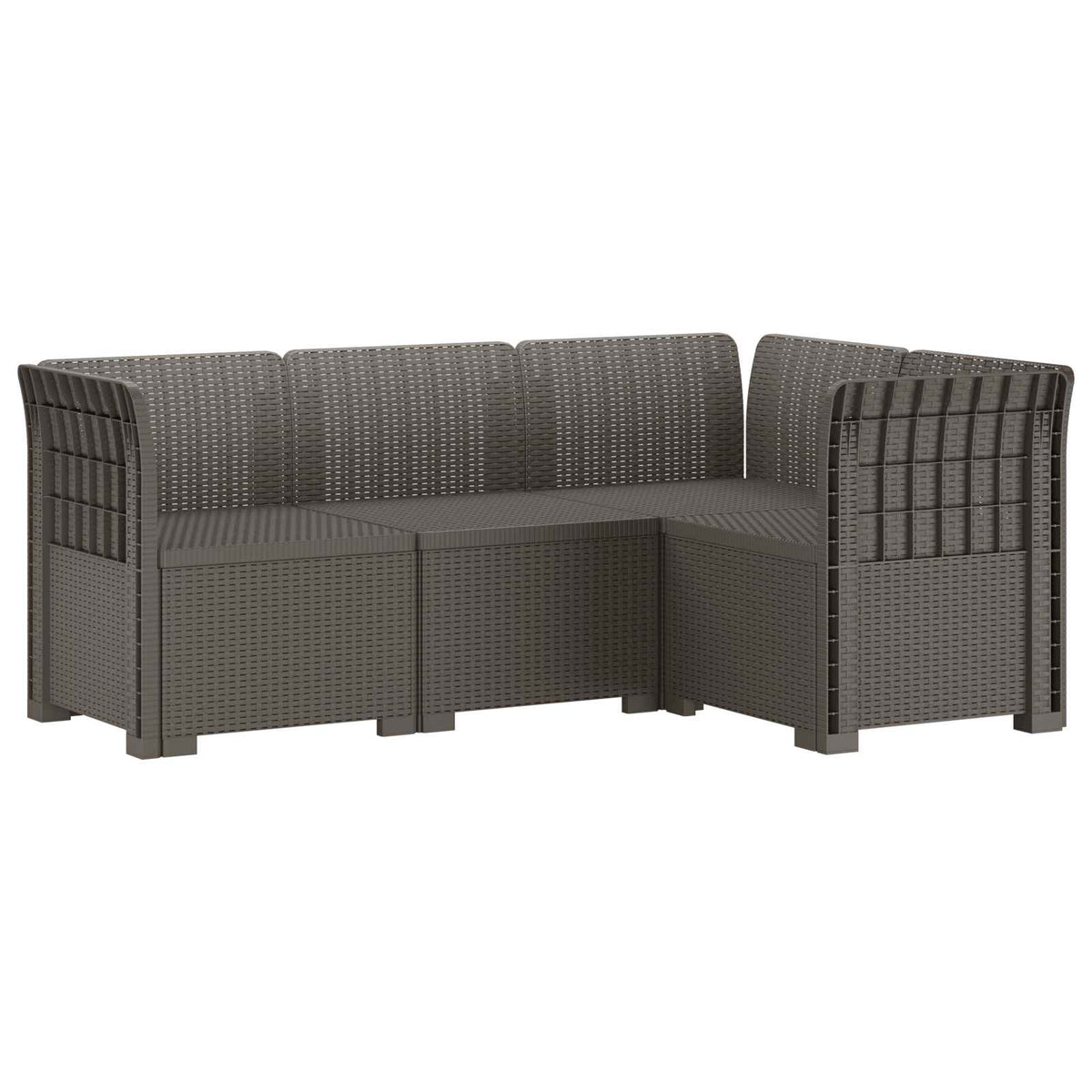 vidaXL 4-Zits Tuin Sofa Rattan Look PP Antraciet