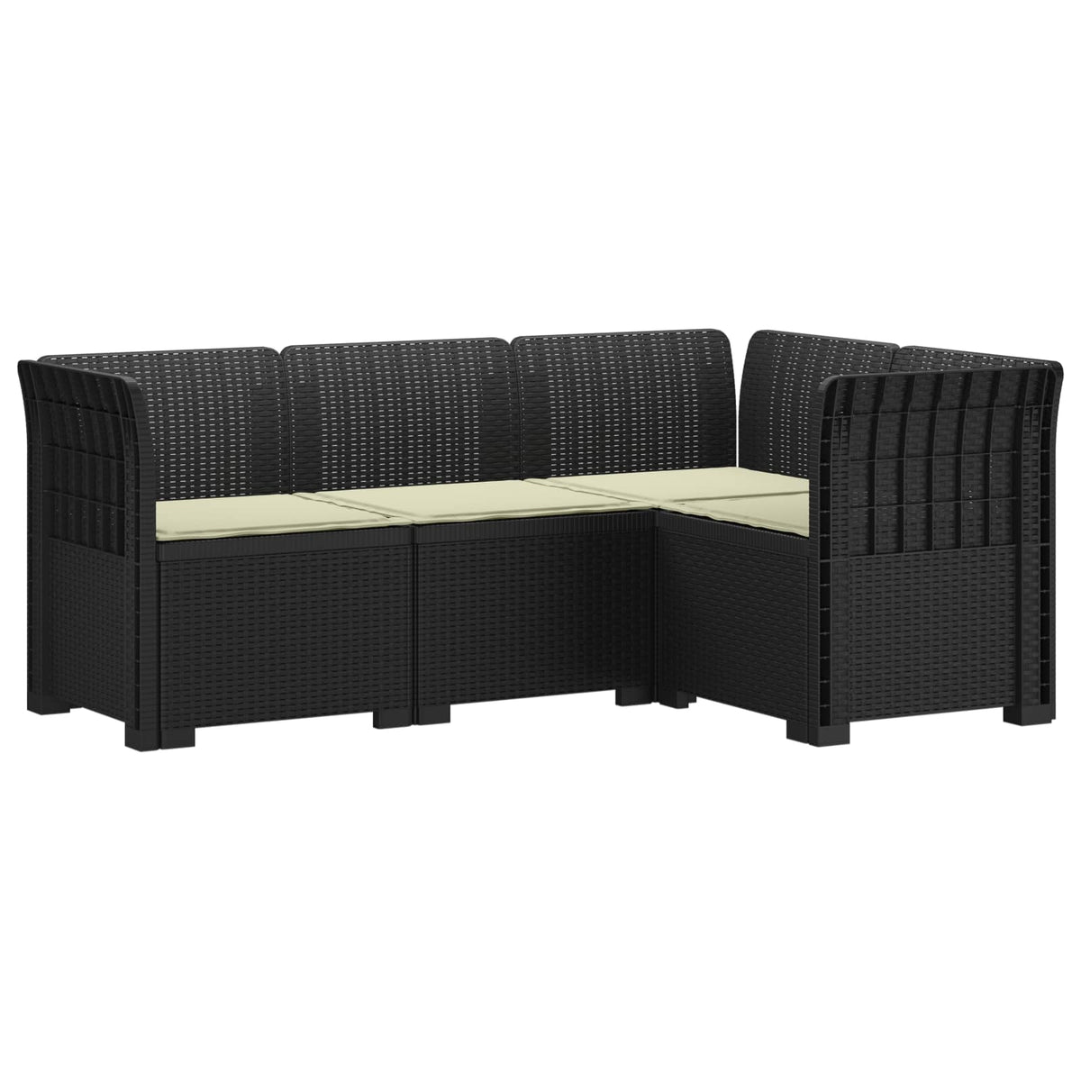 vidaXL 4-Zits Tuin Sofa Rattan Look PP Antraciet
