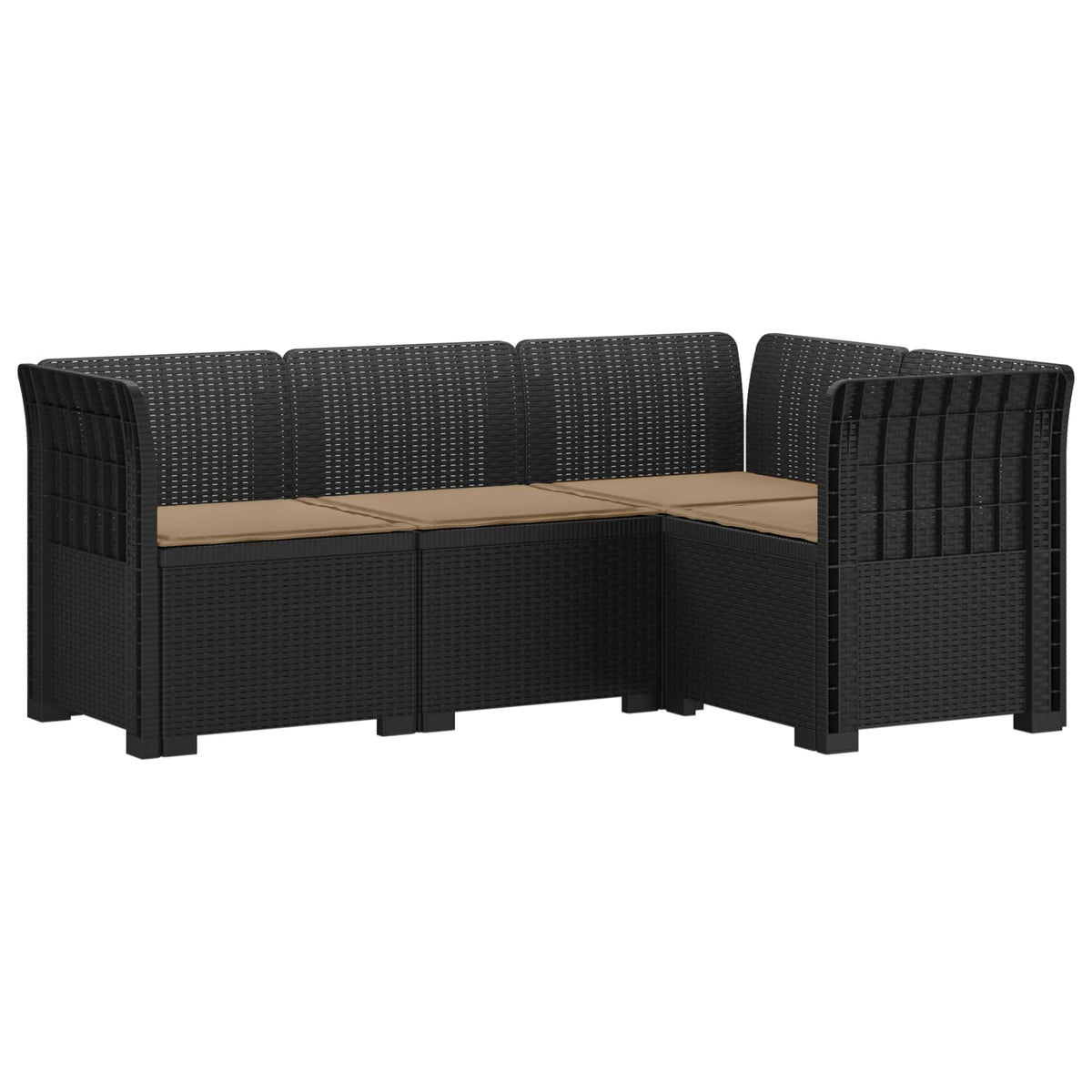 vidaXL 4-Zits Tuin Sofa Rattan Look PP Antraciet