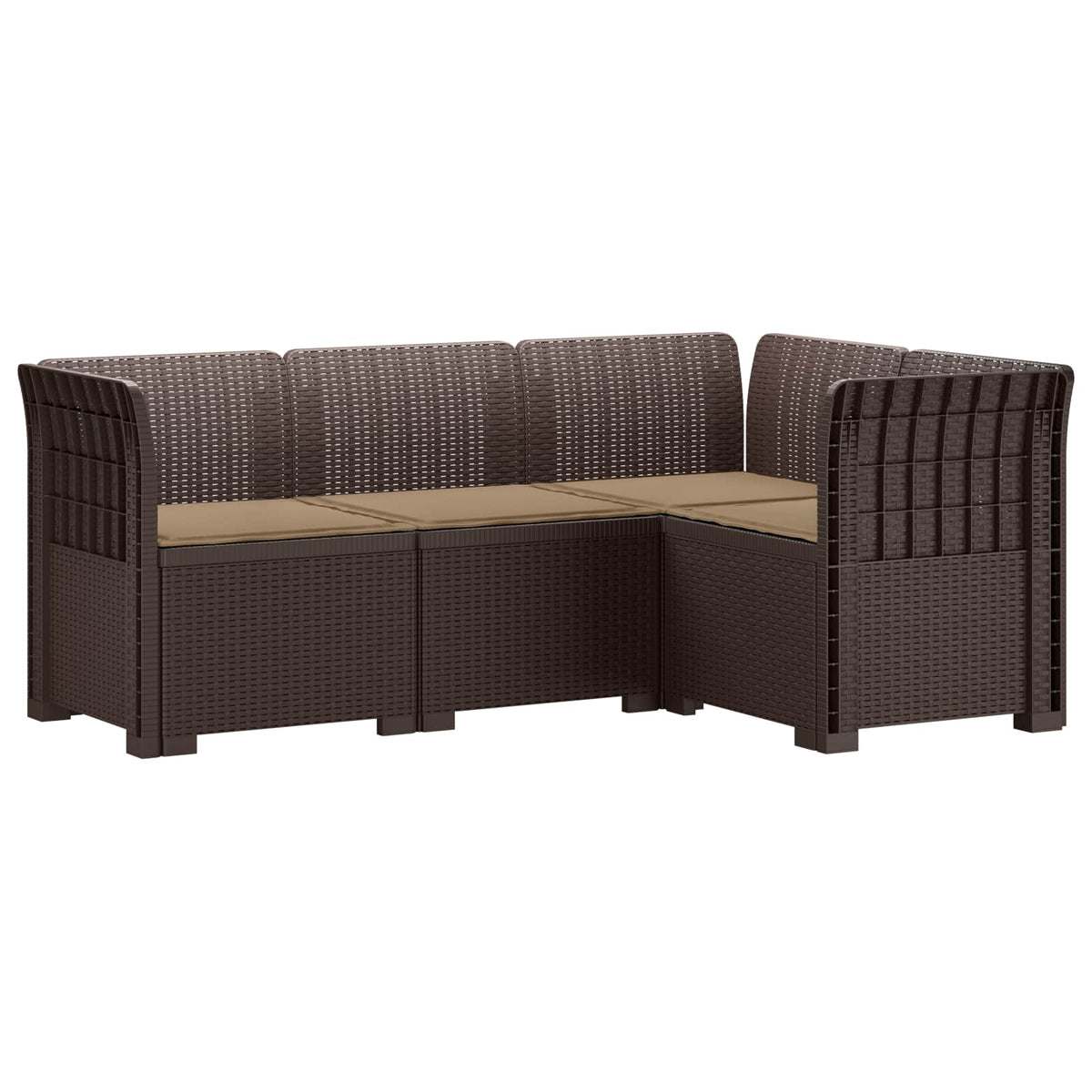 vidaXL 4-Zits Tuin Sofa Rattan Look PP Antraciet