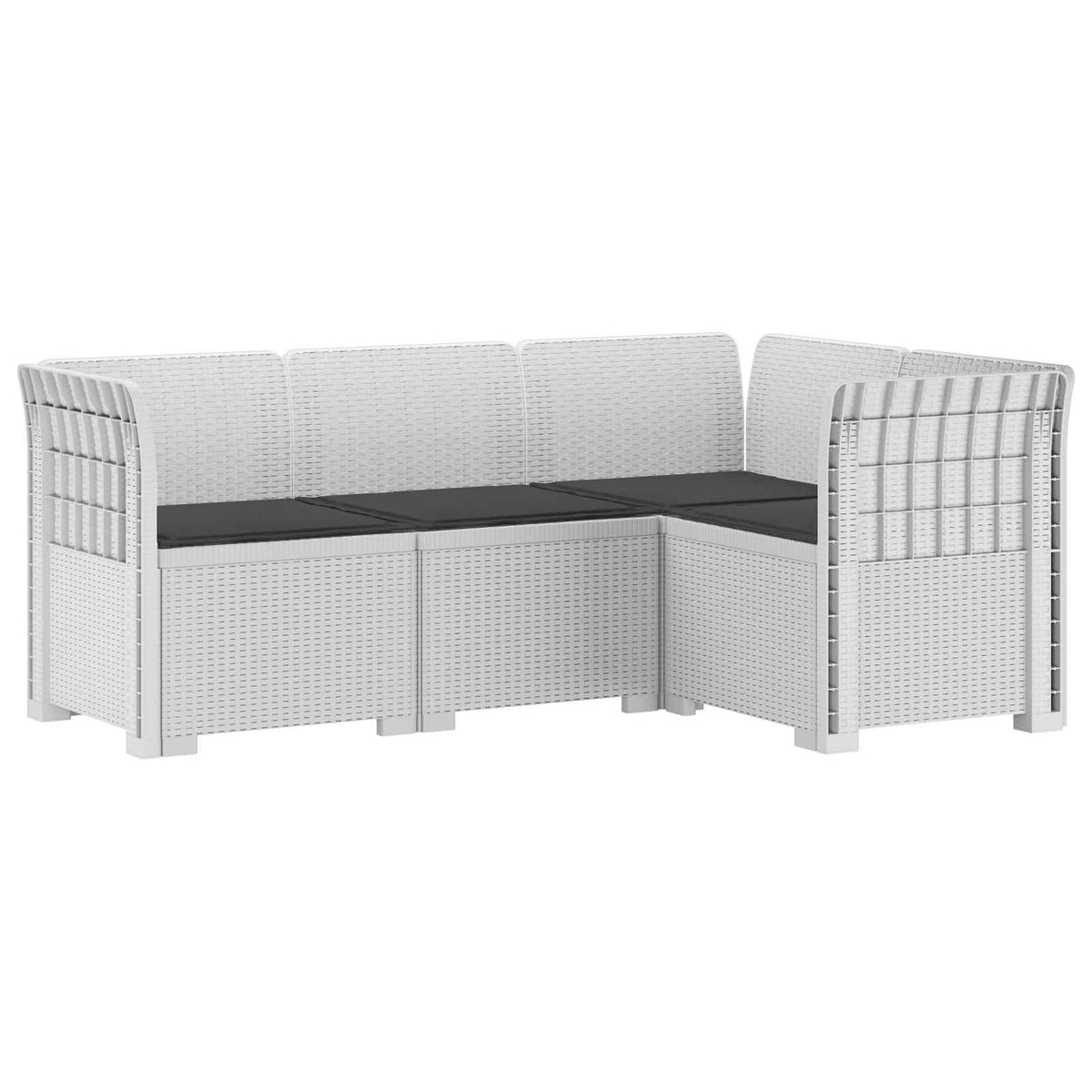 vidaXL 4-Zits Tuin Sofa Rattan Look PP Antraciet