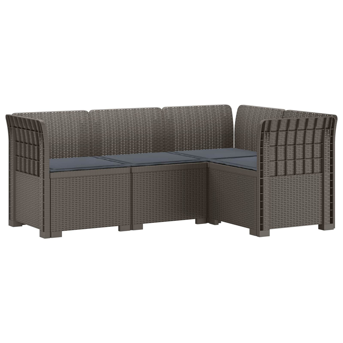 vidaXL 4-Zits Tuin Sofa Rattan Look PP Antraciet
