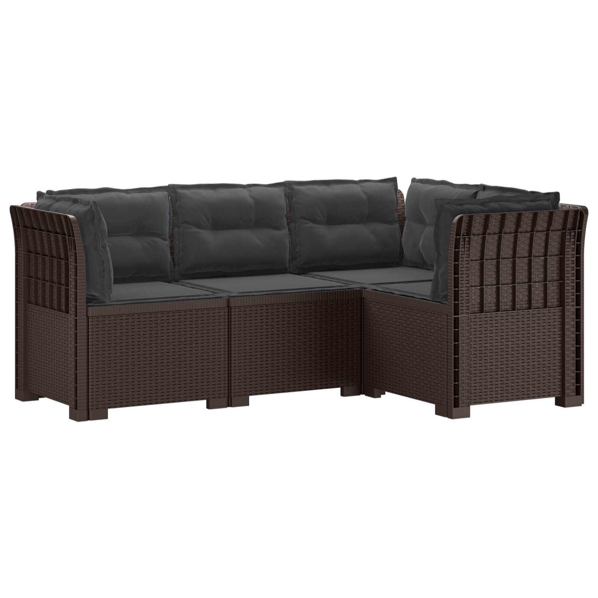 vidaXL 4-Zits Tuin Sofa Rattan Look PP Antraciet