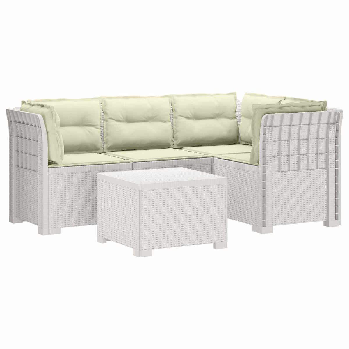 vidaXL 4-Persoons Tuinbank Rieten Look PP Antraciet