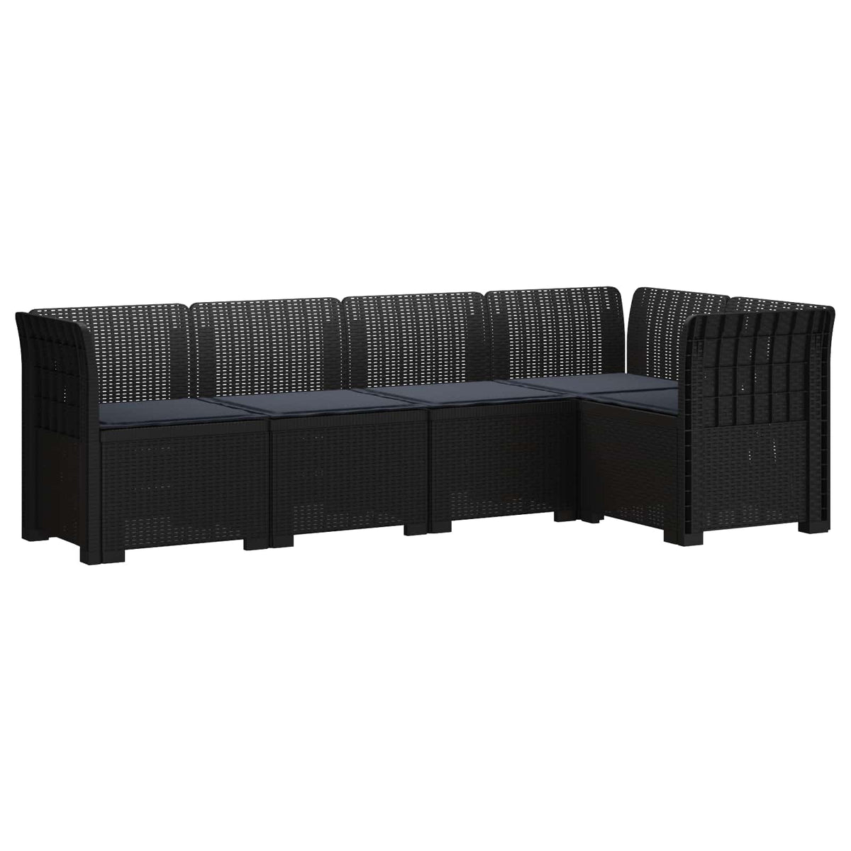 vidaXL 5-Zits Tuin Sofa Rattan Look PP Antraciet
