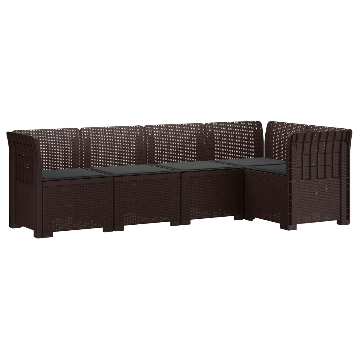 vidaXL 5-Zits Tuin Sofa Rattan Look PP Antraciet