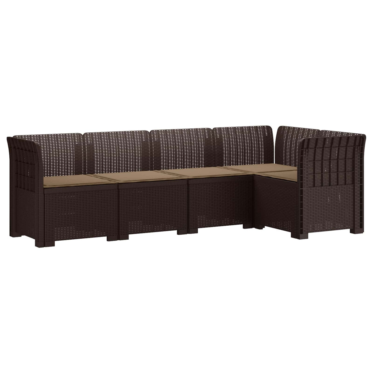 vidaXL 5-Zits Tuin Sofa Rattan Look PP Antraciet