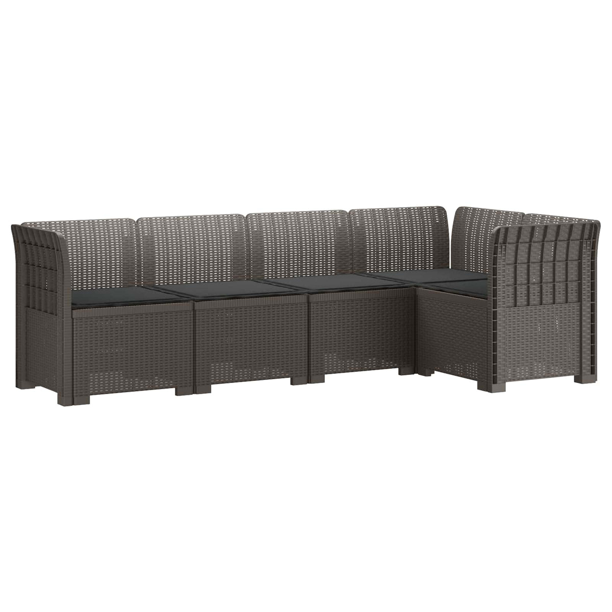 vidaXL 5-Zits Tuin Sofa Rattan Look PP Antraciet