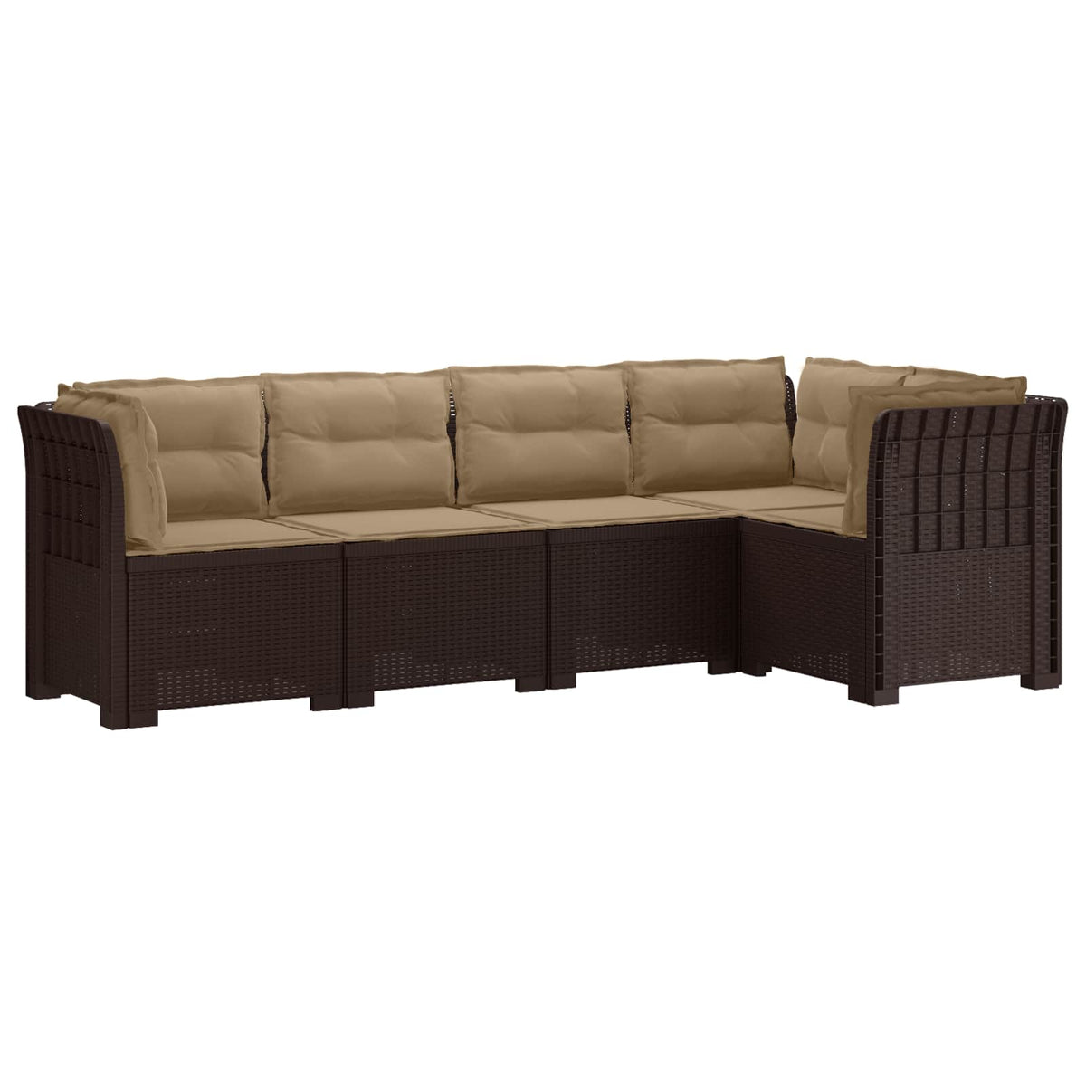 vidaXL 5-Zits Tuin Sofa Rattan Look PP Antraciet