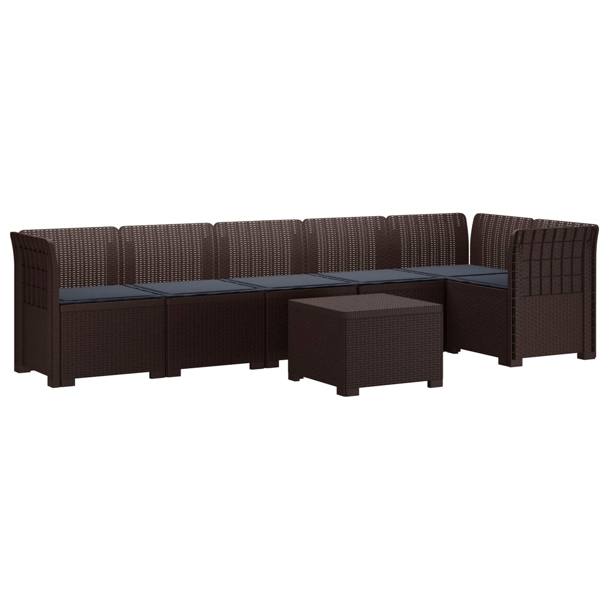 vidaXL 6-Zits Tuin Sofa Rattan Look PP Antraciet