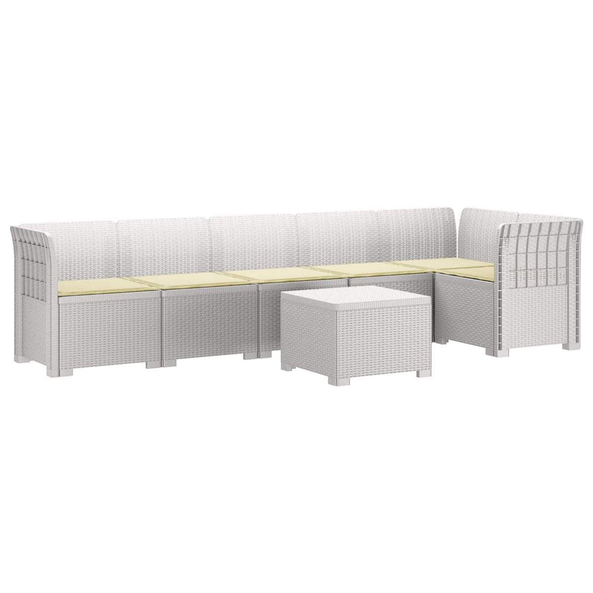 vidaXL 6-Zits Tuin Sofa Rattan Look PP Antraciet