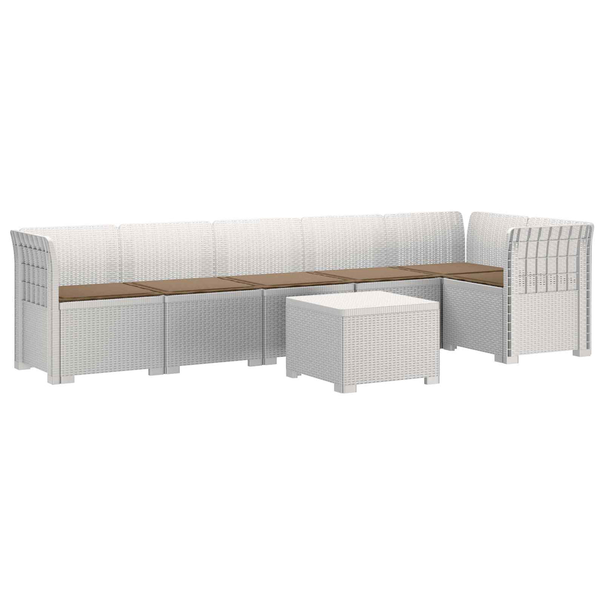 vidaXL 6-Zits Tuin Sofa Rattan Look PP Antraciet