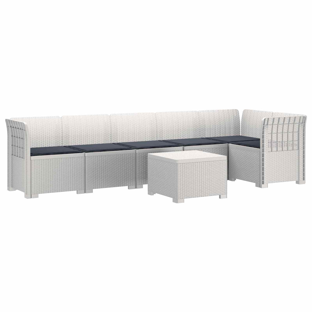 vidaXL 6-Zits Tuin Sofa Rattan Look PP Antraciet