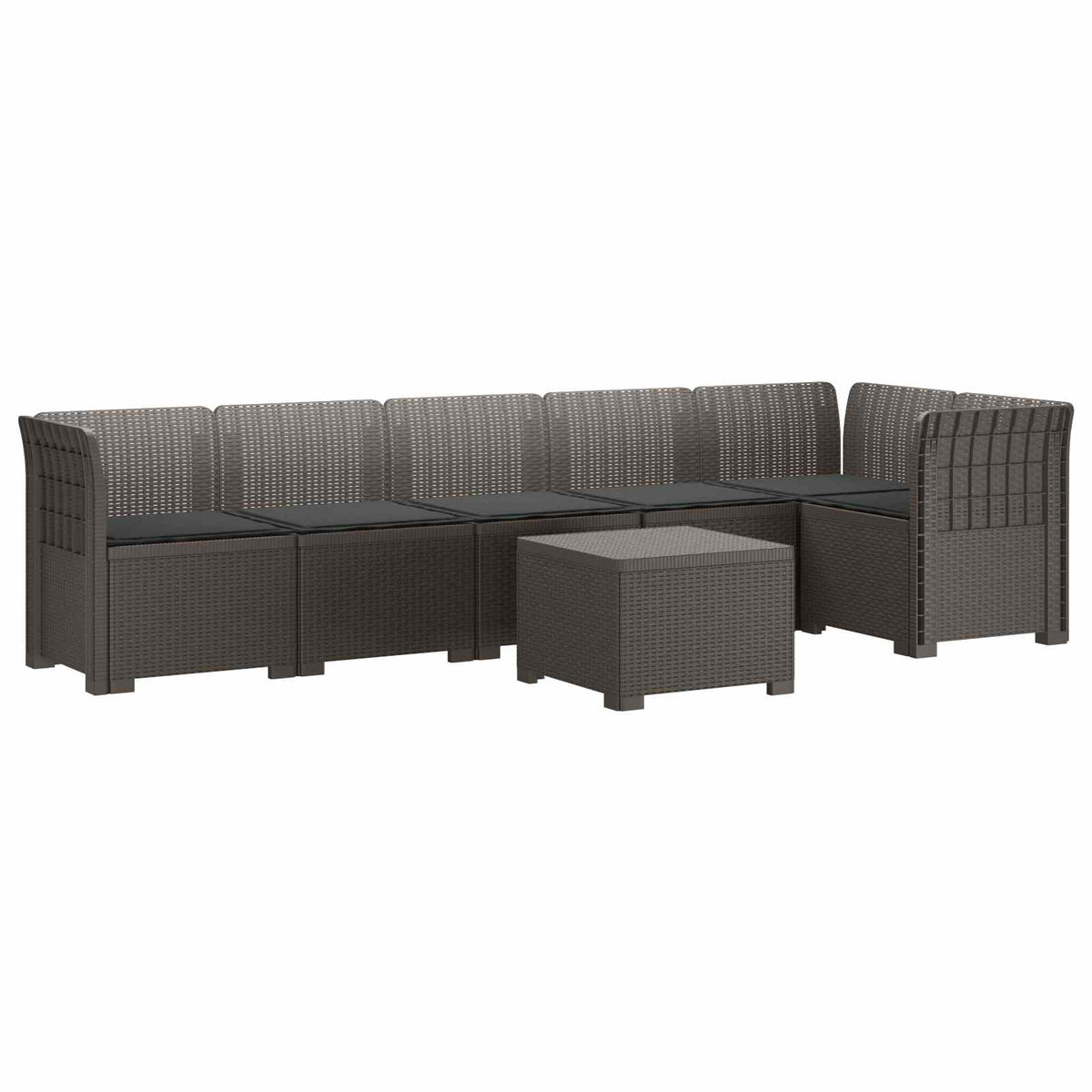 vidaXL 6-Zits Tuin Sofa Rattan Look PP Antraciet