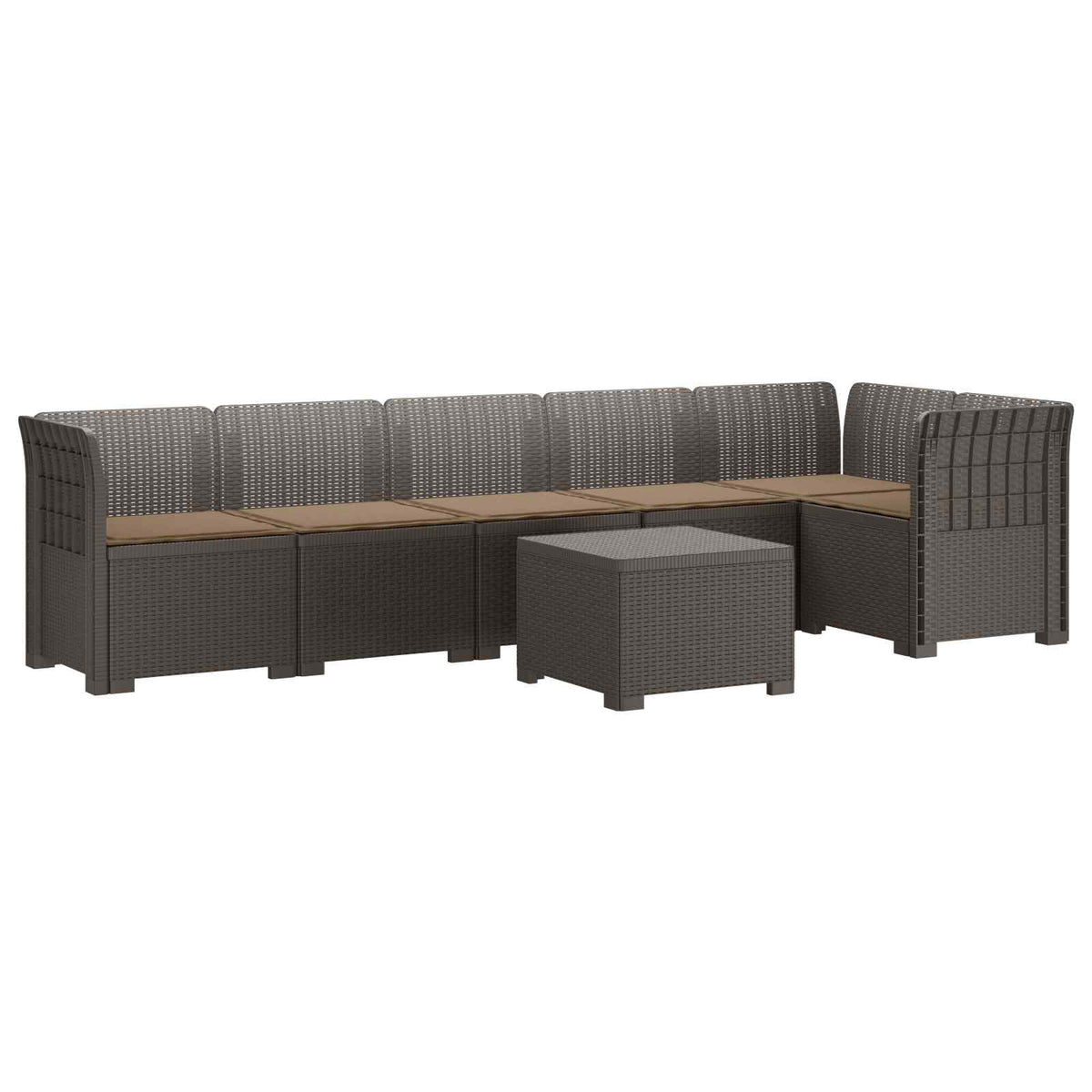 vidaXL 6-Zits Tuin Sofa Rattan Look PP Antraciet