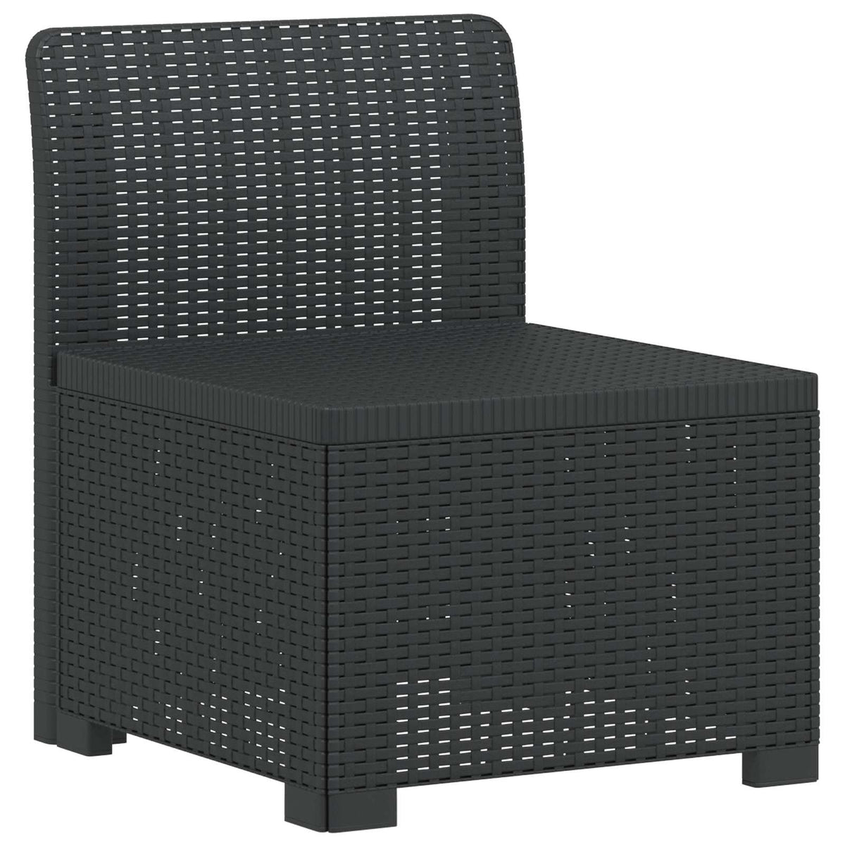vidaXL 7-Persoons Tuinbank Rieten Look PP Antraciet