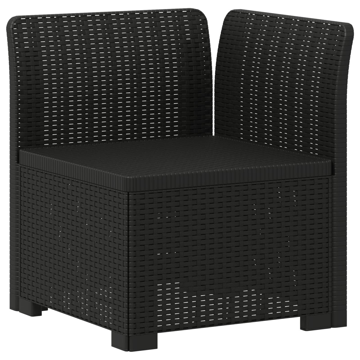 vidaXL 7-Persoons Tuinbank Rieten Look PP Antraciet