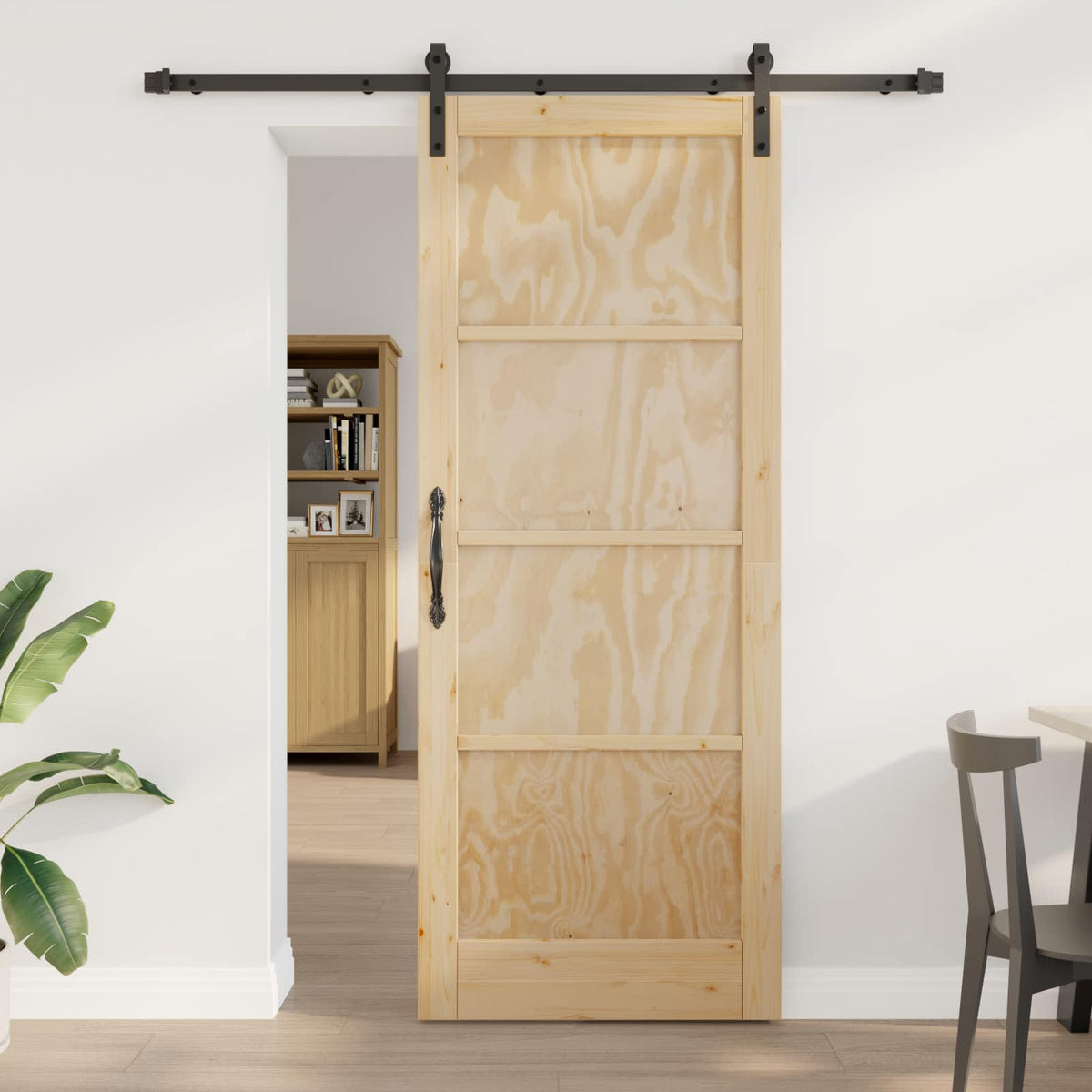 vidaXL Schuifdeur met Hardware Set 61x198.5 cm Massief Hout Grenenhout